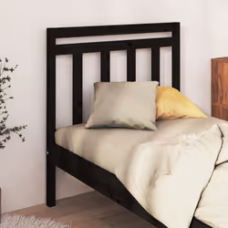 vidaXL Bed Headboard Home Bedroom Decorative Bed Header Panel Solid Wood Pine - black, 96 x 4 x 100 cm - Additional view 3