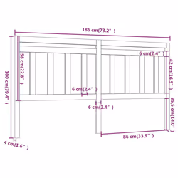 VidaXL 814111 headboard/footboard Grey - Additional view 5