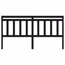 vidaXL Bed Headboard Home Bedroom Decorative Bed Header Panel Solid Wood Pine - black, 186 x 4 x 100 cm - Additional view 3
