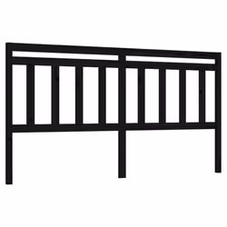 vidaXL Bed Headboard Home Bedroom Decorative Bed Header Panel Solid Wood Pine - black, 206 x 4 x 100 cm - Additional view 2