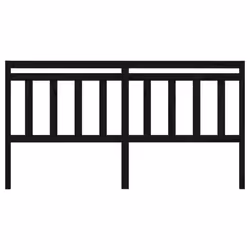 vidaXL Bed Headboard Home Bedroom Decorative Bed Header Panel Solid Wood Pine - black, 206 x 4 x 100 cm - Additional view 3