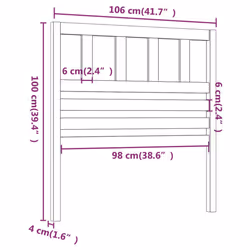 vidaXL Bed Headboard Bedroom Bed Header Decorative Headboard Solid Wood Pine - honey brown, 106 x 4 x 100 cm - Additional view 5