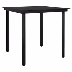 vidaXL Garden Dining Set 3 Piece Black Outdoor Patio Table Chair Furniture