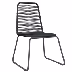 vidaXL Garden Dining Set 3 Piece Black Outdoor Patio Table Chair Furniture - Additional view 5