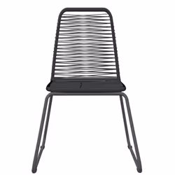 vidaXL Garden Dining Set 3 Piece Black Outdoor Patio Table Chair Furniture - Additional view 6