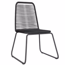 vidaXL Garden Dining Set 3 Piece Black Outdoor Patio Table Chair Furniture
