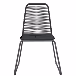 vidaXL Garden Dining Set 3 Piece Black Outdoor Patio Table Chair Furniture - Additional view 4