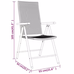 vidaXL Garden Dining Set 5 Piece Black Outdoor Patio Table Chair Furniture - Additional view 6