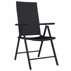 vidaXL Garden Dining Set 5 Piece Black Outdoor Patio Table Chair Furniture