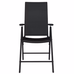 vidaXL Garden Dining Set 5 Piece Black Outdoor Patio Table Chair Furniture - Additional view 4