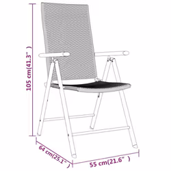vidaXL Garden Dining Set 5 Piece Black Outdoor Patio Table Chair Furniture - Additional view 7