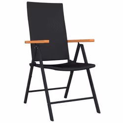 vidaXL 7 Piece Patio Dining Set Black - Additional view 2