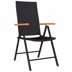 vidaXL Garden Dining Set 5 Piece Black Patio Outdoor Table and Chair Furniture