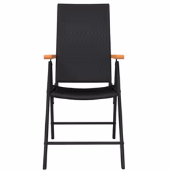vidaXL Garden Dining Set 5 Piece Black Patio Outdoor Table and Chair Furniture - Additional view 4