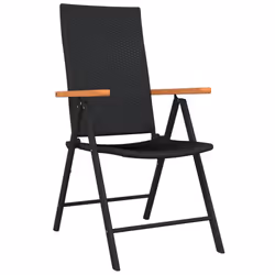 vidaXL Garden Dining Set 5 Piece Black Patio Outdoor Table and Chair Furniture