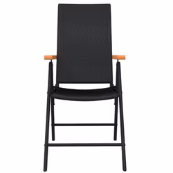vidaXL Garden Dining Set 5 Piece Black Patio Outdoor Table and Chair Furniture - Additional view 4
