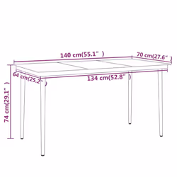 vidaXL Garden Dining Set 5 Piece Black Patio Outdoor Table and Chair Furniture - Additional view 7
