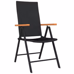 vidaXL 7 Piece Patio Dining Set Black - Additional view 2