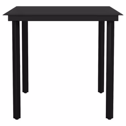 vidaXL Garden Dining Set 5 Piece Black Patio Outdoor Table and Chair Furniture - Additional view 5