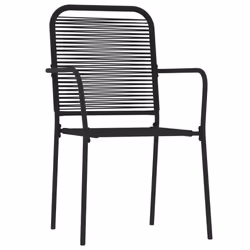 vidaXL Garden Dining Set 7 Piece Black Patio Outdoor Table and Chair Furniture