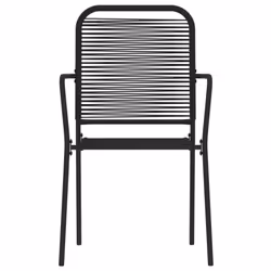 vidaXL Garden Dining Set 7 Piece Black Patio Outdoor Table and Chair Furniture - Additional view 4
