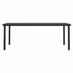 vidaXL Garden Dining Set 7 Piece Black Patio Outdoor Table and Chair Furniture - Additional view 5