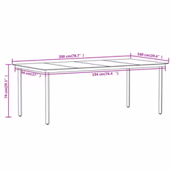 vidaXL Garden Dining Set 9 Piece Black Patio Outdoor Table and Chair Furniture - Additional view 7