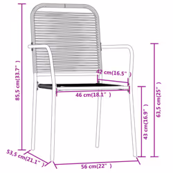 vidaXL Garden Dining Set 5 Piece Black Patio Outdoor Table and Chair Furniture - Additional view 6