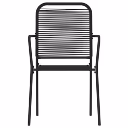 vidaXL Garden Dining Set 9 Piece Black Patio Outdoor Table and Chair Furniture - Additional view 4