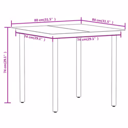 vidaXL Garden Dining Set 3 Piece Black Patio Outdoor Table and Chair Furniture - Additional view 7