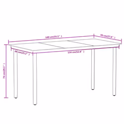 vidaXL Garden Dining Set 7 Piece Black Patio Outdoor Table and Chair Furniture - Additional view 7