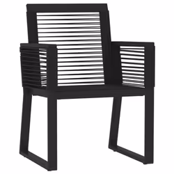 vidaXL Garden Dining Set 7 Piece Black Patio Outdoor Table and Chair Furniture