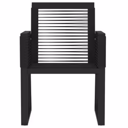 vidaXL Garden Dining Set 7 Piece Black Patio Outdoor Table and Chair Furniture - Additional view 4