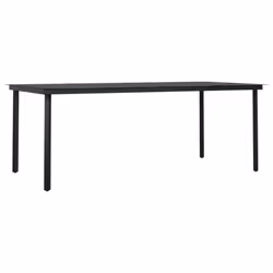 vidaXL Garden Dining Set 7 Piece Black Patio Outdoor Table and Chair Furniture - Additional view 6