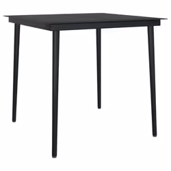 vidaXL Garden Dining Set 3 Piece Black Patio Outdoor Table and Chair Furniture - Additional view 4