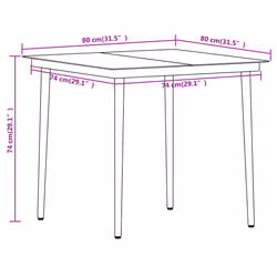 vidaXL Garden Dining Set 3 Piece Black Patio Outdoor Table and Chair Furniture - Additional view 7