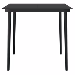 vidaXL Garden Dining Set 5 Piece Black Patio Outdoor Table and Chair Furniture - Additional view 5