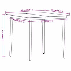 vidaXL Garden Dining Set 5 Piece Black Patio Outdoor Table and Chair Furniture - Additional view 7