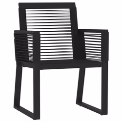 vidaXL Garden Dining Set 5 Piece Black Patio Outdoor Table and Chair Furniture