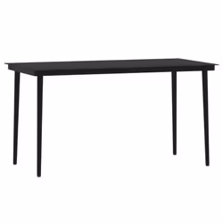 vidaXL Garden Dining Set 7 Piece Black Patio Outdoor Table and Chair Furniture - Additional view 4