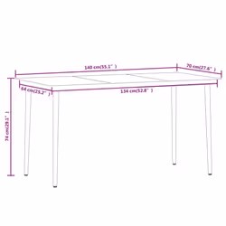 vidaXL Garden Dining Set 7 Piece Black Patio Outdoor Table and Chair Furniture - Additional view 7