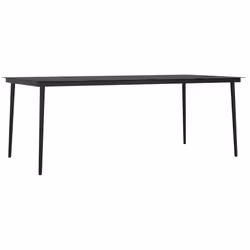 vidaXL Garden Dining Set 7 Piece Black Patio Outdoor Table and Chair Furniture