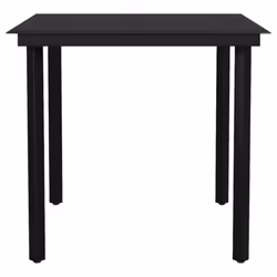 vidaXL Garden Dining Set 3 Piece Black Patio Outdoor Table and Chair Furniture