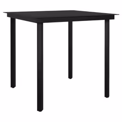 vidaXL Garden Dining Set 5 Piece Black Patio Outdoor Table and Chair Furniture - Additional view 5