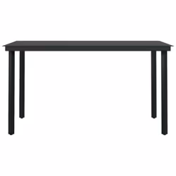 vidaXL Garden Dining Set 5 Piece Black Patio Outdoor Table and Chair Furniture