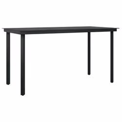 vidaXL Garden Dining Set 5 Piece Black Patio Outdoor Table and Chair Furniture - Additional view 5