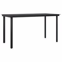 vidaXL Garden Dining Set 7 Piece Black Patio Outdoor Table and Chair Furniture - Additional view 5