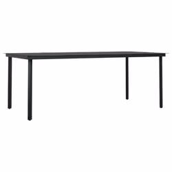 vidaXL Garden Dining Set 7 Piece Black Patio Outdoor Table and Chair Furniture