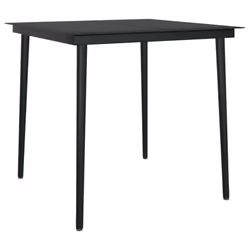 vidaXL Garden Dining Set 3 Piece Black Patio Outdoor Table and Chair Furniture - Additional view 5