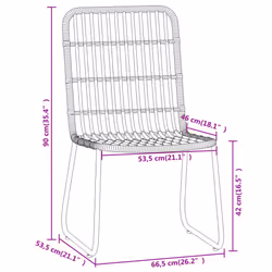 vidaXL Garden Dining Set 5 Piece Black Patio Outdoor Table and Chair Furniture - Additional view 6